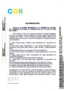 Acta de la Comisión de Gobierno del COR